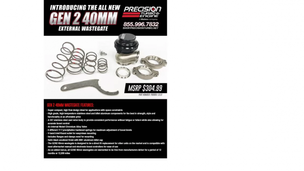 PRECISION TURBO GEN2 40MM V-BAND WASTEGATE