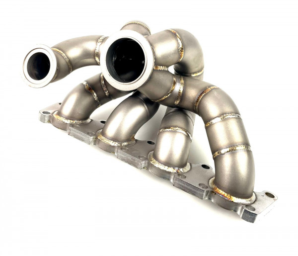 Edeltstahl Stoßaufladungskrümmer 1.8T 20v Turbo Turbokrümmer 4 Motion Geeignet V-Band Garrett GTX28 - GTX35 Precision Turbo Tial