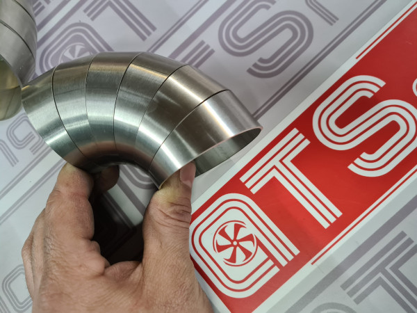 Schweißbogen 90° WICKELFALZROHR Edelstahl Rohrbogen 63mm, 76mm, 90mm, 102mm